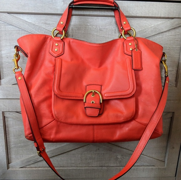 Coach Bright Coral Tote - Picture 1 of 4